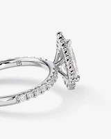 1.82 Carat TW Pear Cut Laboratory-Grown Diamond Halo Engagement Ring in 14kt White Gold