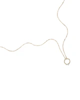 Diamond Studded Circle Necklace in 10kt Yellow Gold