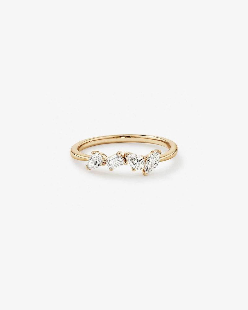 0.40 Carat TW Fancy Cut Laboratory-Grown Diamond Four Stone Ring in 10kt Yellow Gold