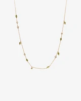 Necklace with Green Tourmaline & 0.14 Carat TW of Diamonds in 10kt Yellow Gold