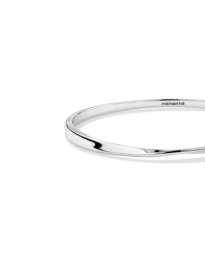 62mm Polished Oval Twist Bangle in Sterling Silver