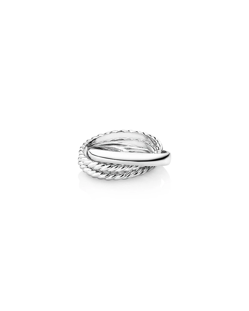 Bague à triple jonc en argent sterling