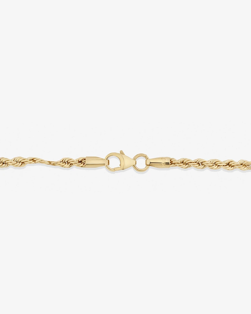 45cm (18") 2.5mm Rope Chain in 10kt Yellow Gold