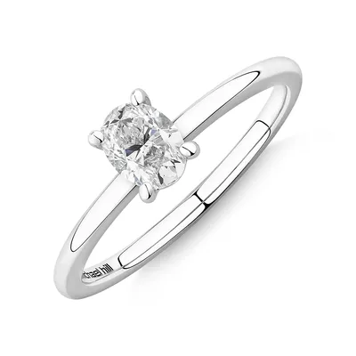 Solitaire Engagement Ring with 0.50 Carat TW of Diamonds 18kt White Gold