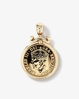 Half Sovereign Medallion Pendant in 10kt and 22kt Yellow Gold