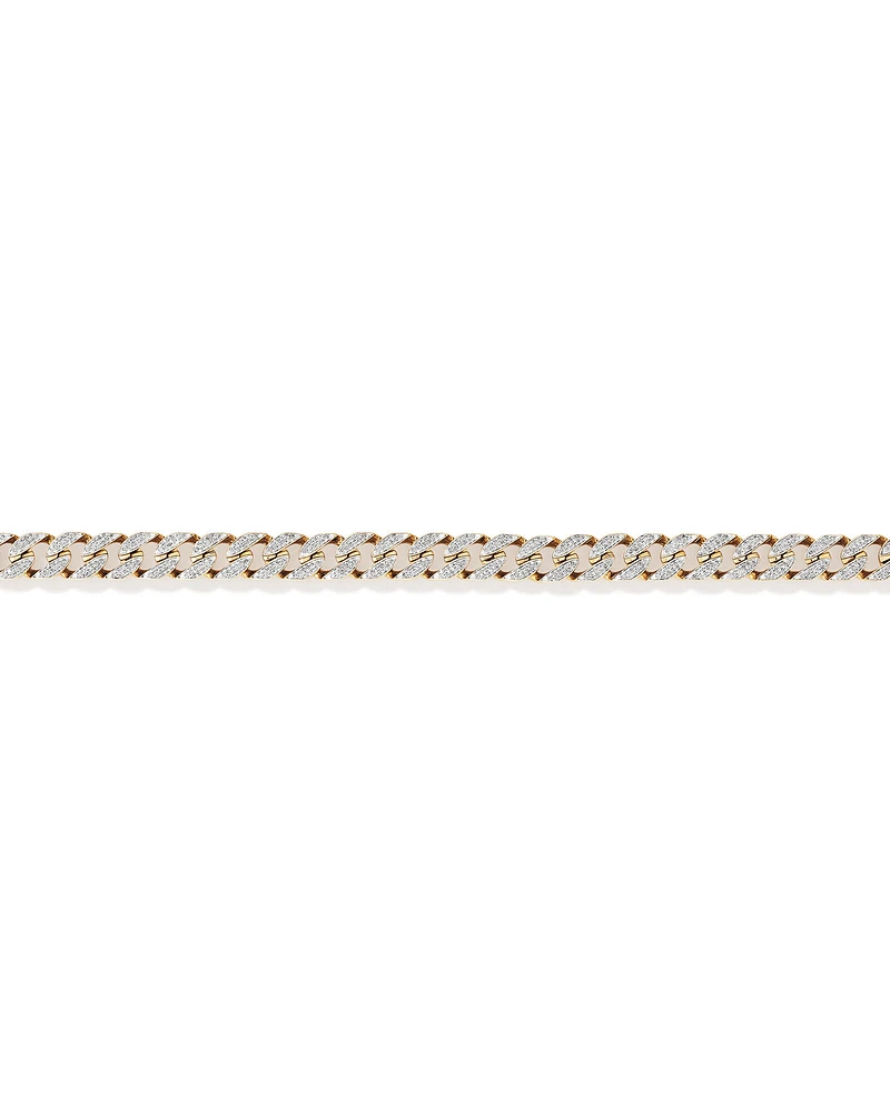 2.00 Carat TW Diamond Set Cuban Link Bracelet in 10kt Yellow and White Gold