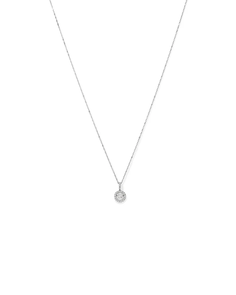 0.33 Carat TW Diamond Halo Everlight Pendant in 10kt White Gold