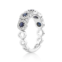 Bubble Ring with Sapphire and .50 Carat TW Diamonds in 14kt White Gold