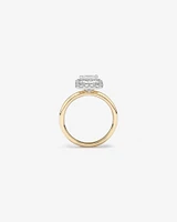 Carat TW Emerald Cut Laboratory-Grown Diamond Halo Engagement Ring in 14kt Yellow and White Gold