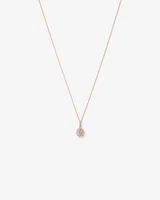 Pear Cut Morganite Gemstone and 0.25 Carat TW Diamond Halo Pendant Necklace in 10kt Rose Gold