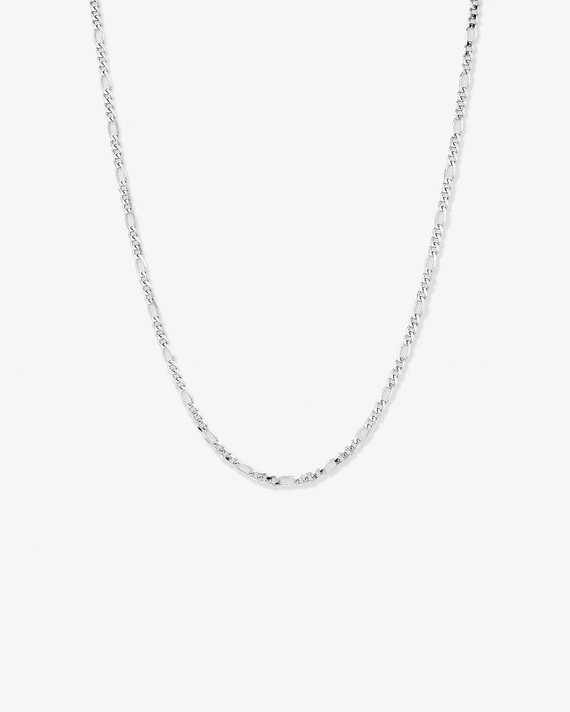 55cm (22") 3.75mm Width Figaro Chain Necklace in Sterling Silver