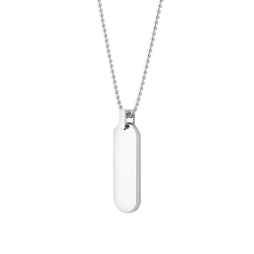 Collier de 55 cm avec pendentif plaque d'identité en argent sterling