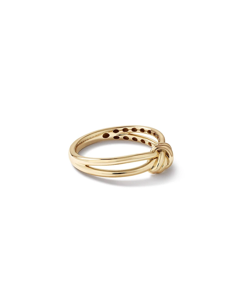 Knot Split Band Ring in 10kt Yellow Gold