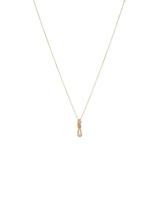 Vertical Sliding Knot Pendant Necklace in 10kt Yellow Gold