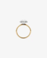 Carat TW Oval Cut Laboratory-Grown Diamond Halo Engagement Ring in 14kt Yellow and White Gold