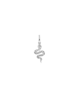 Diamond Snake Pendant in 10kt White Gold