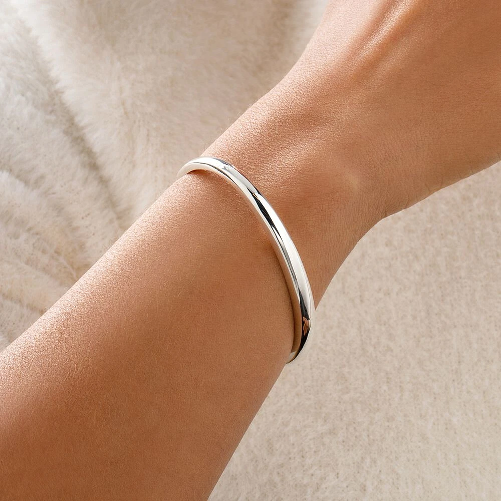 61mm Solid Dome Bangle in Sterling Silver