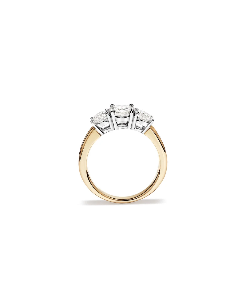 2.00 Carat TW 3 Stone Signature 101 Diamond Ring in 14kt Yellow & White Gold