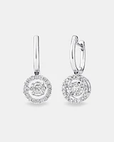 Everlight Drop Earrings with 1 Carat TW of Diamonds in 14kt White Gold