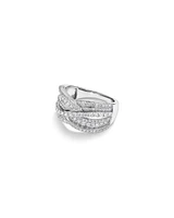 1.00 Carat TW Laboratory-Grown Diamond Crossover Ring in 10kt White Gold