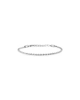 24cm (9.5") 2.5mm-3mm Width Rope Bracelet in Sterling Silver