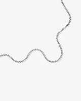 5mm Wide Rounded Box Chain Necklace in Sterling Silver