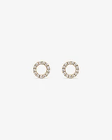 Cubic Zirconia Open Circle Stud Earrings in 10kt Yellow Gold