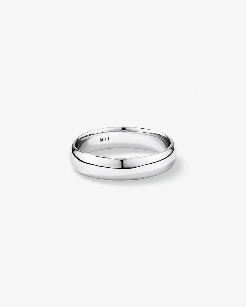 Alliance demi-jonc en argent sterling de 5 mm