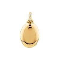 Diamond Accent Oval locket in 10kt Yellow Gold