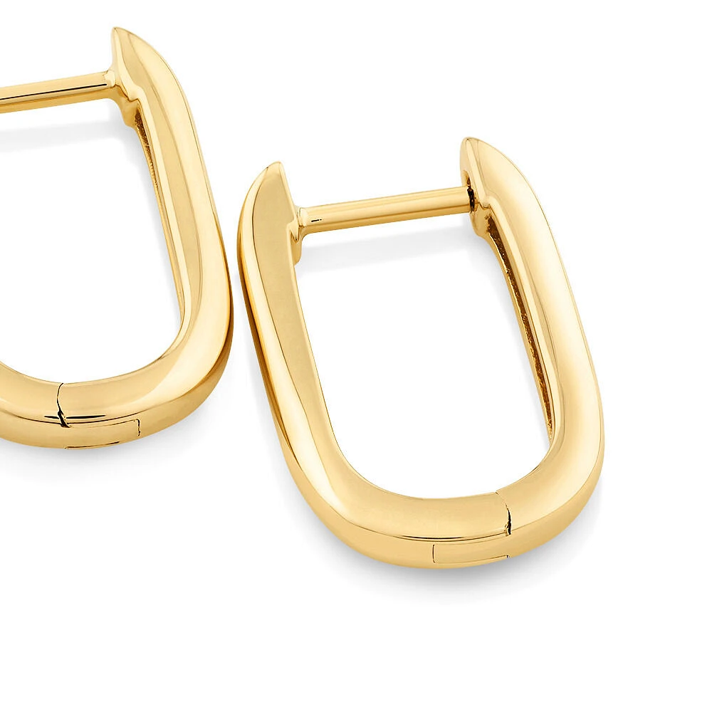 Huggie Paperclip Earrings in 10kt Yellow Gold