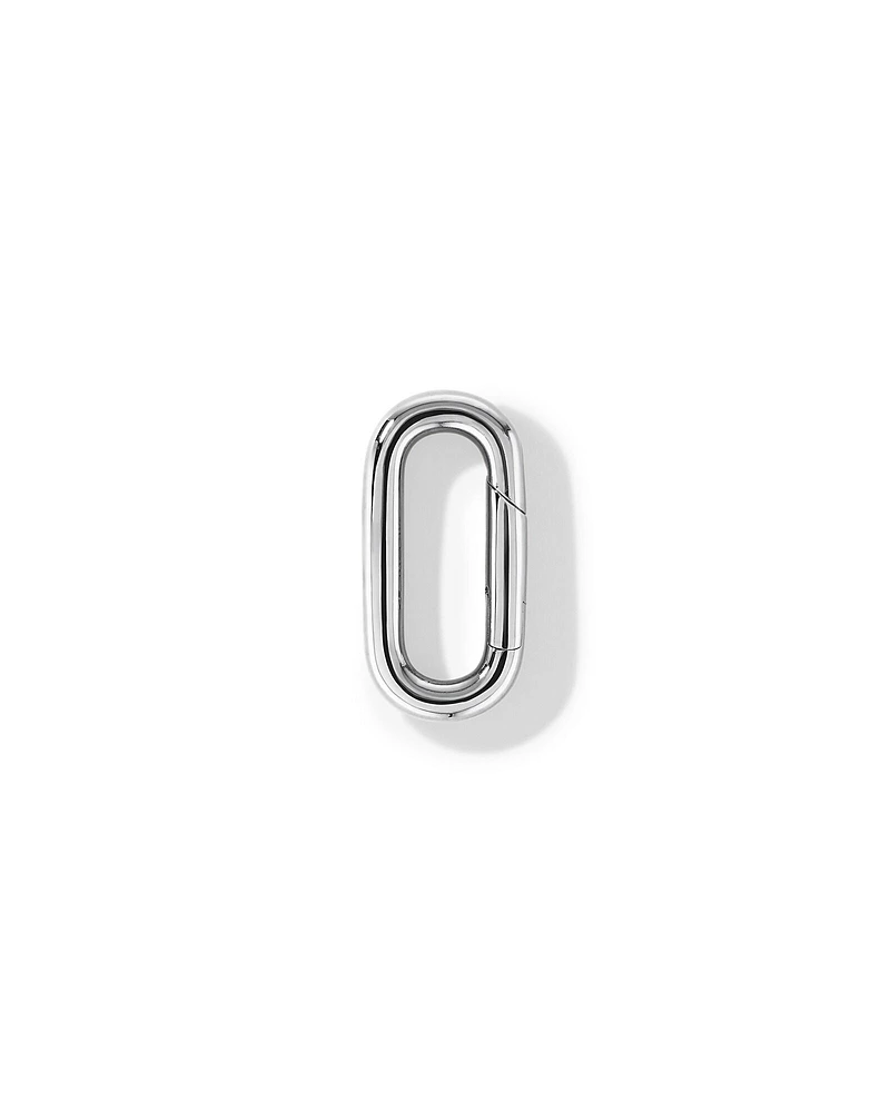 Polished Paperclip Pendant Connector in Sterling Silver