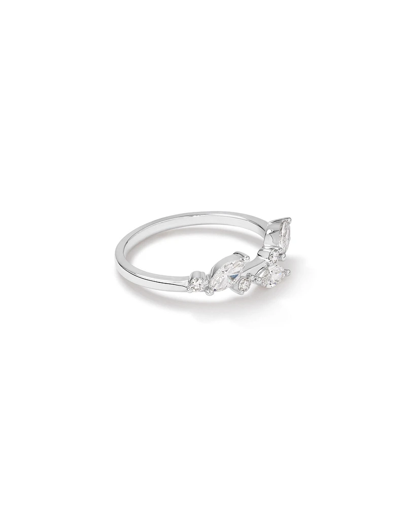 0.57 Carat TW Vines Laboratory-Grown Diamond Ring in 10kt White Gold