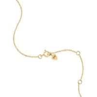 Diamond Studded Circle Necklace in 10kt Yellow Gold