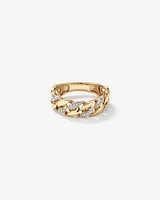 Curb Link Ring with 0.15 Carat TW of Diamonds in 10kt Yellow Gold