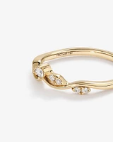 0.12 Carat TW Diamond Contoured Wedding band in 14kt Yellow Gold