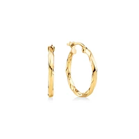 15mm Square Twist Hoop Earrings in 10kt Rose Gold