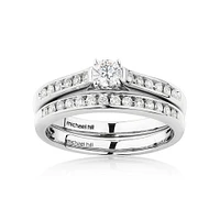 Bridal Set with 0.50 Carat TW of Diamonds in 14kt White Gold