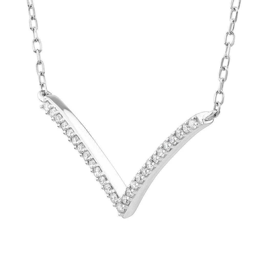 Chevron Necklace with Carat TW Diamonds in Sterling Silver