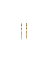 28mm Square Twist Hoop Earrings in 10kt Yellow Gold