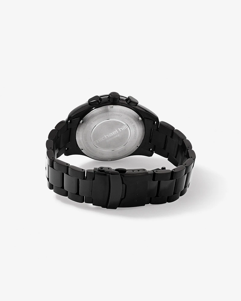 Men's Chronograph Watch in Black Tone Stainless Steel