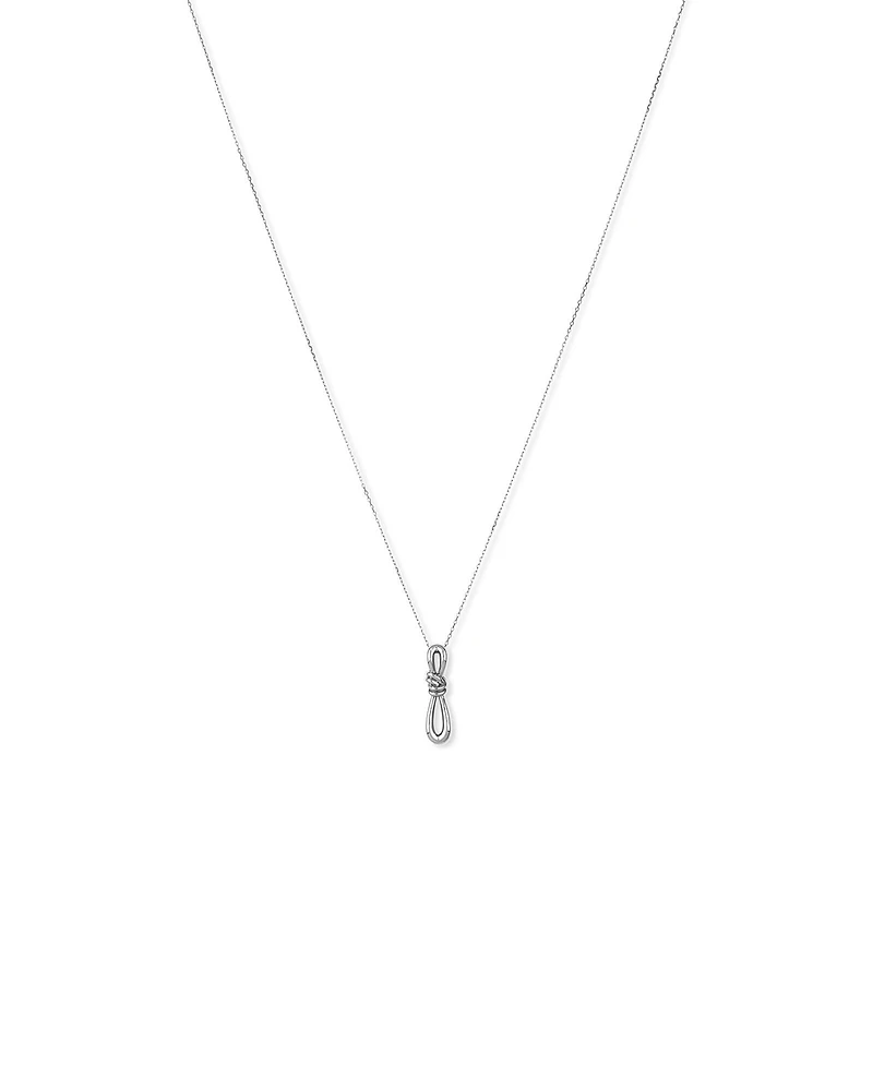 Vertical Sliding Knot Pendant Necklace in Sterling Silver