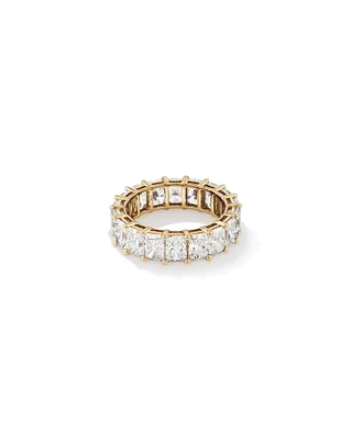 7.20 Carat TW Radiant Cut Laboratory-Grown Diamond Eternity Ring in 14kt Yellow Gold