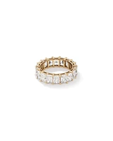 7.20 Carat TW Radiant Cut Laboratory-Grown Diamond Eternity Ring in 14kt Yellow Gold