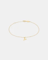 19cm (7.5") C Initial Bracelet in 10kt Yellow Gold