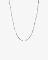 50cm (20") Round Paperclip Open Pendant Chain in Sterling Silver