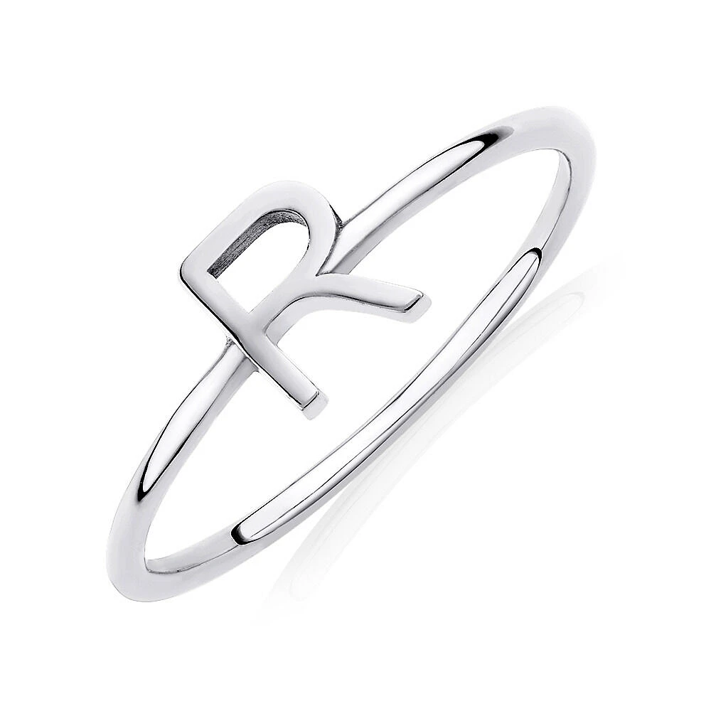 C Initial Ring in Sterling Silver