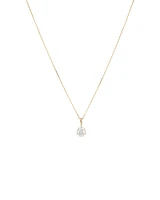 1.00 Carat TW Pear Cut Laboratory-Grown Diamond Solitaire Pendant in 10kt Yellow Gold