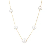 Cultured Freshwater Pearl Necklace in 10kt Yellow Gold