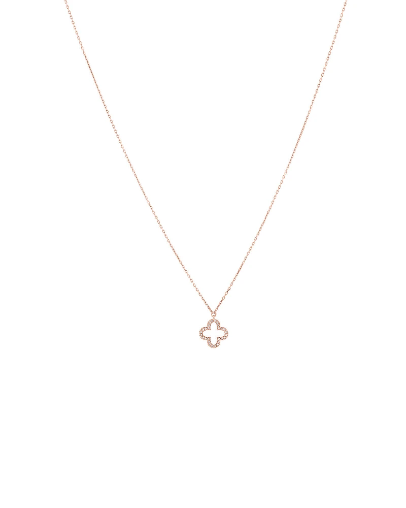 4 Leaf Clover Pendant With Diamonds In 10kt Rose Gold