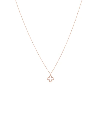 4 Leaf Clover Pendant With Diamonds In 10kt Rose Gold